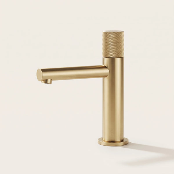 Bainelys AMBRE – Mitigeur de Lavabo Moleté Or Brossé