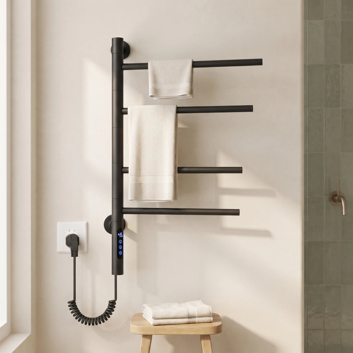 Bainelys BRUME – Sèche-Serviette Électrique 4 Barres