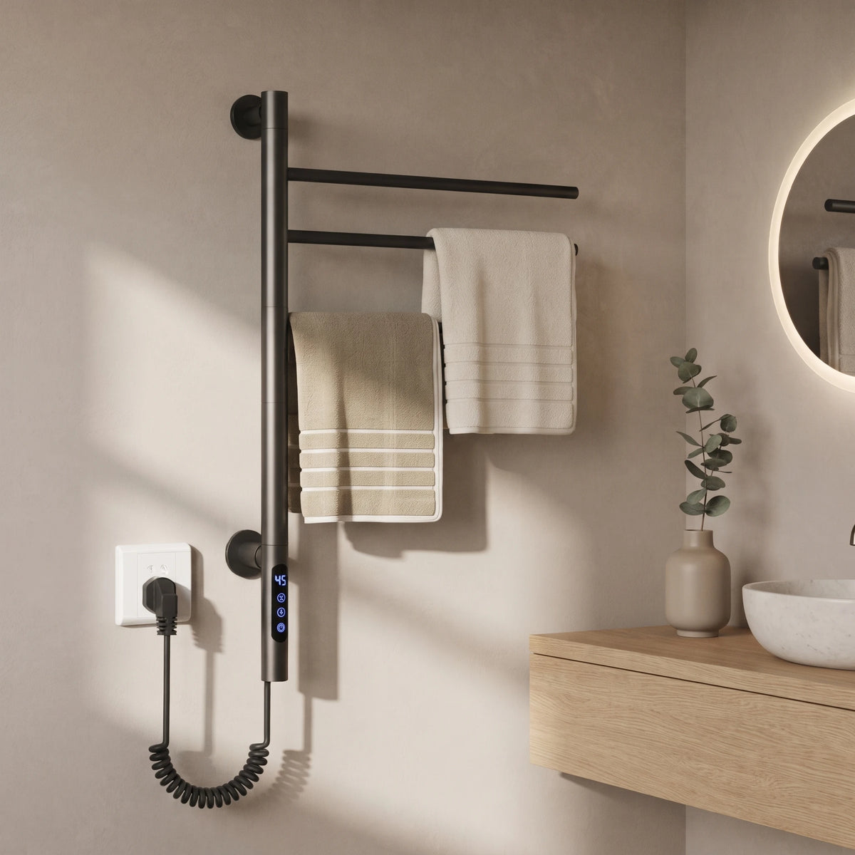 Bainelys BRUME – Sèche-Serviette Électrique 4 Barres