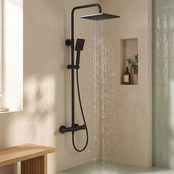 Bainelys EMBRUN – Colonne de Douche Thermostatique Sans Perçage