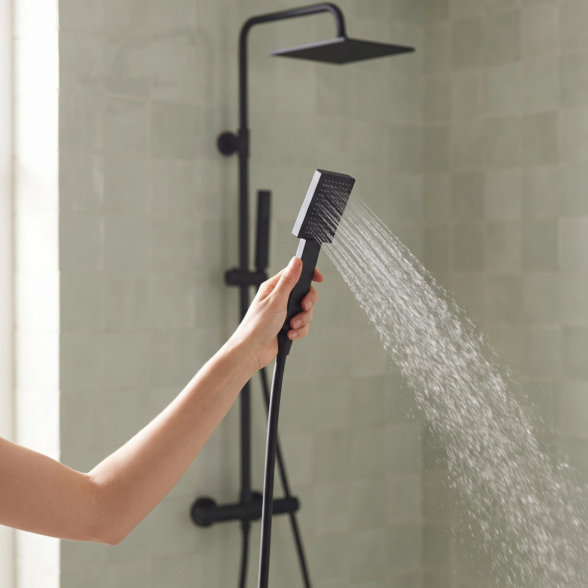 Bainelys EMBRUN – Colonne de Douche Thermostatique Sans Perçage