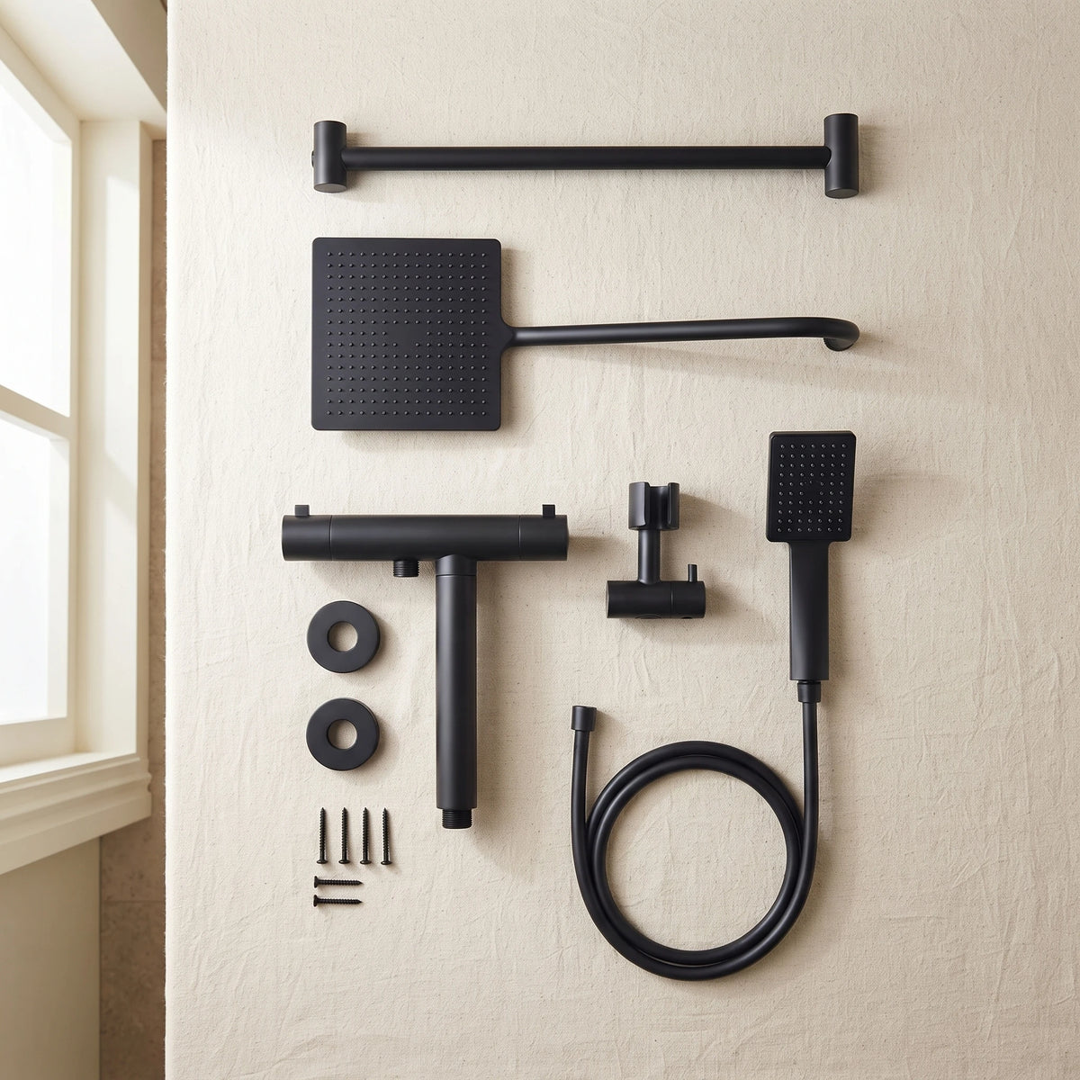Bainelys EMBRUN – Colonne de Douche Thermostatique Sans Perçage