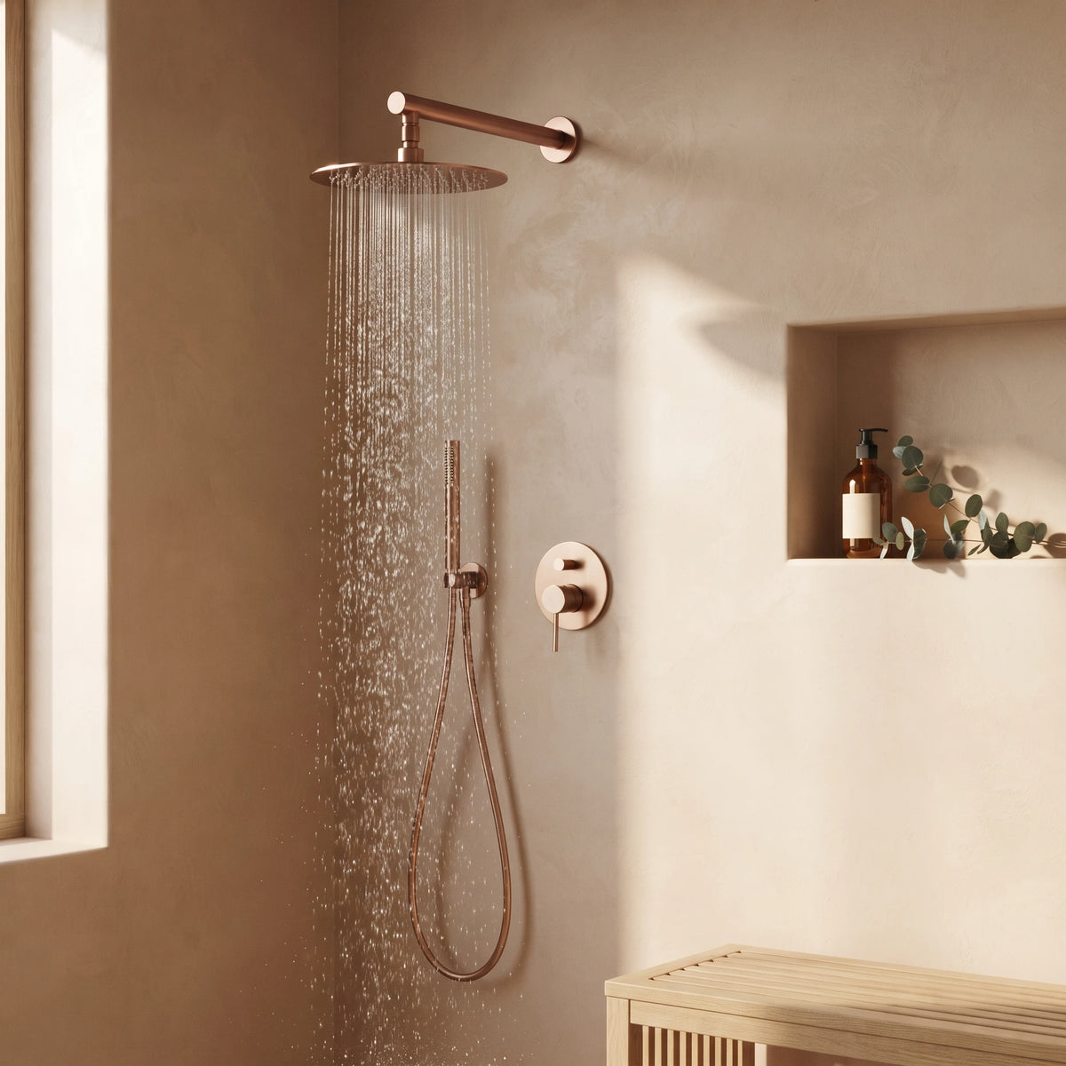 Bainelys LAGON – Colonne de Douche Murale Laiton