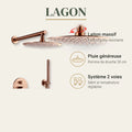 Bainelys LAGON – Colonne de Douche Murale Laiton
