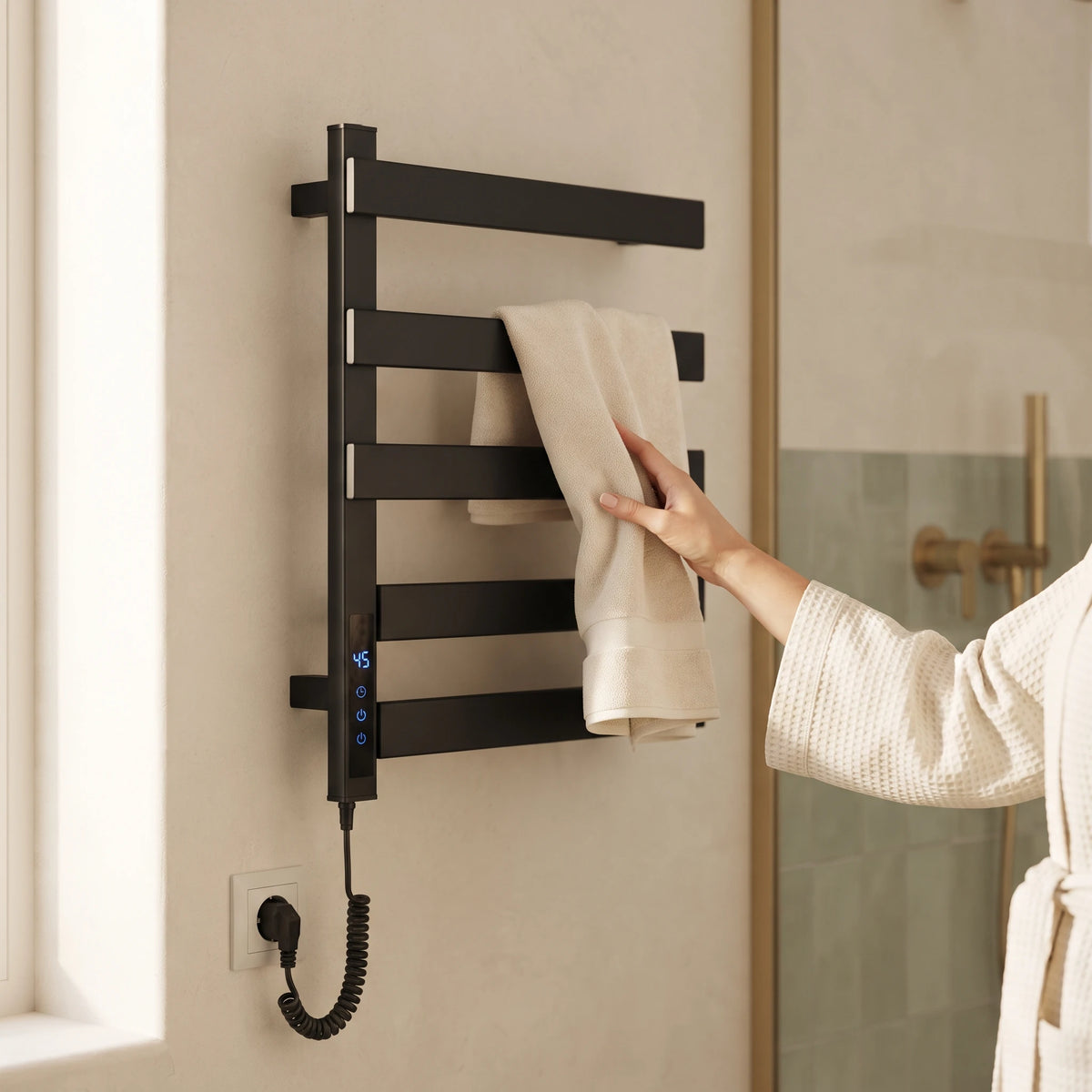 Bainelys LUNE – Sèche-Serviette Électrique 4 Barres Premium