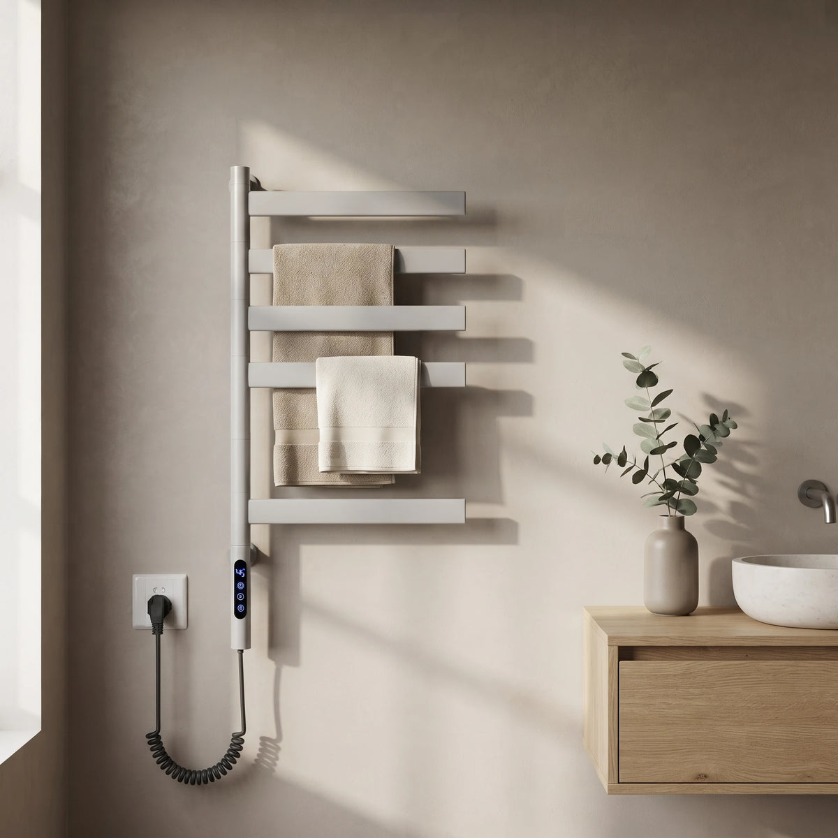 Bainelys LUNE – Sèche-Serviette Électrique 4 Barres Premium