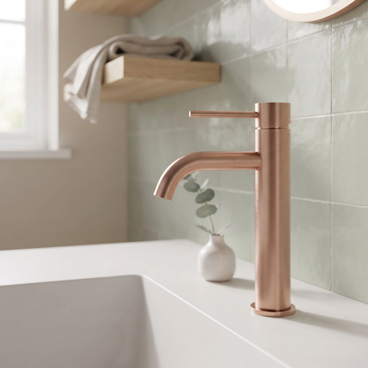 Bainelys NACRE – Mitigeur de Lavabo Or Rose Brossé