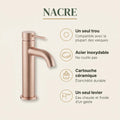 Bainelys NACRE – Mitigeur de Lavabo Or Rose Brossé