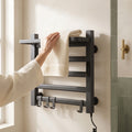 Bainelys OMBRE – Sèche-Serviette Électrique Noir avec Étagère