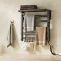 Bainelys OMBRE – Sèche-Serviette Électrique Noir avec Étagère