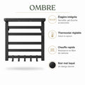 Bainelys OMBRE – Sèche-Serviette Électrique Noir avec Étagère