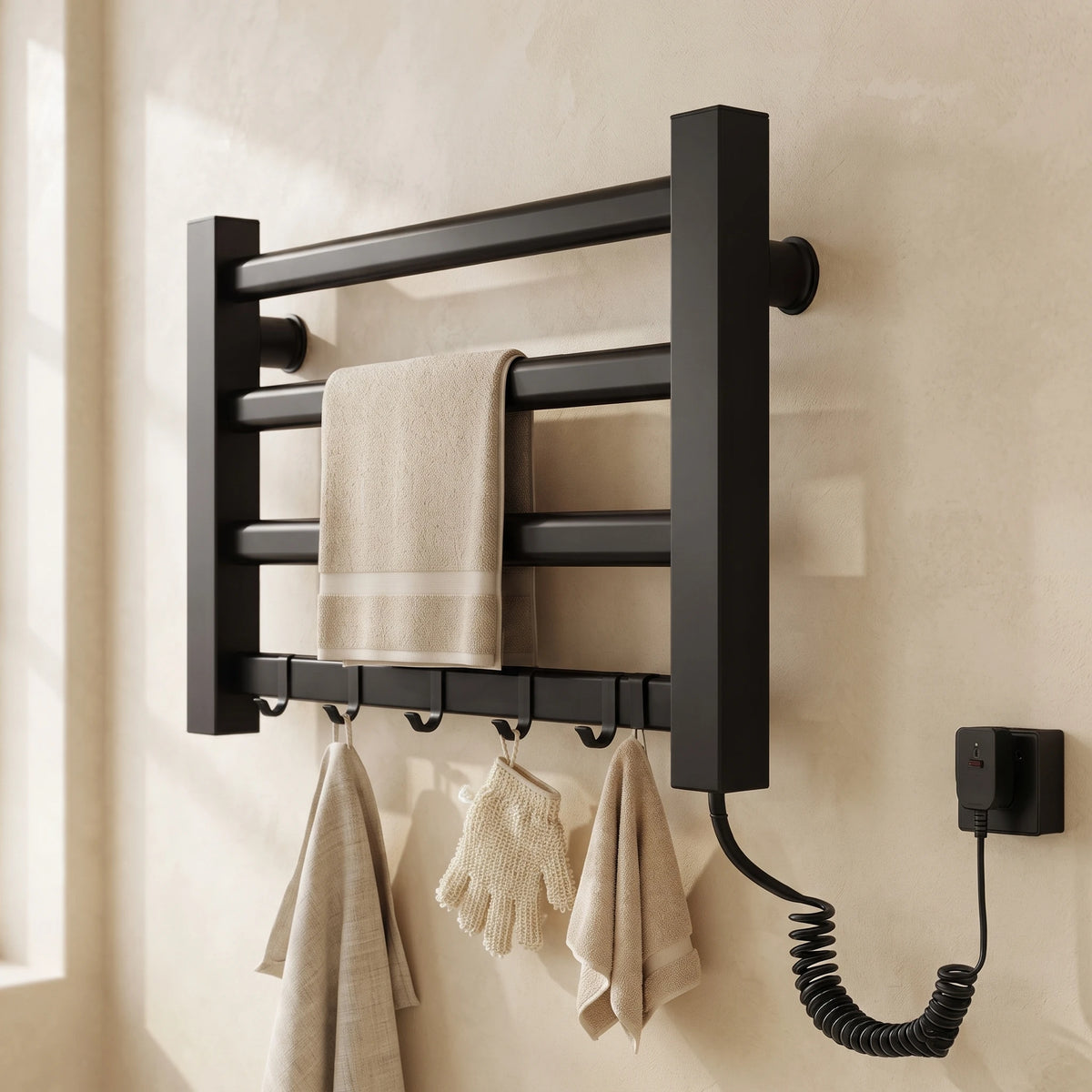 Bainelys PLUME – Sèche-Serviette Électrique Sans Perçage