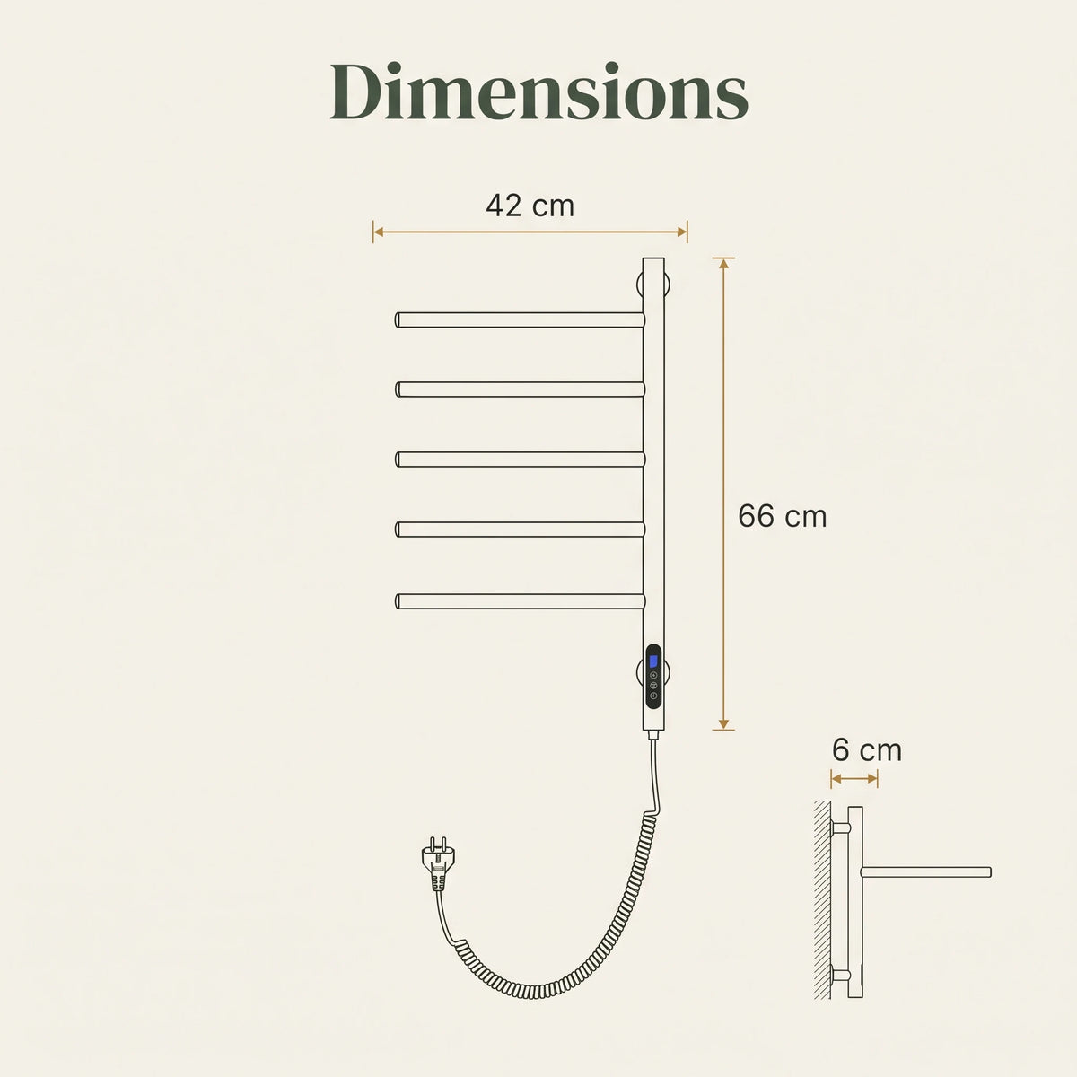 Bainelys RIVAGE – Sèche-Serviette Électrique 5 Barres