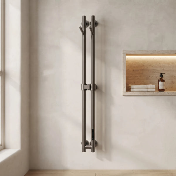 Bainelys SOLEA – Sèche-Serviette Électrique Vertical Double Barre Connecté 1,2m