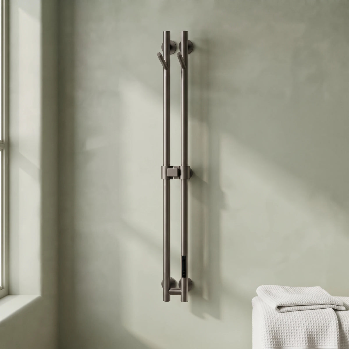 Bainelys SOLEA – Sèche-Serviette Électrique Vertical Double Barre Connecté 1,2m