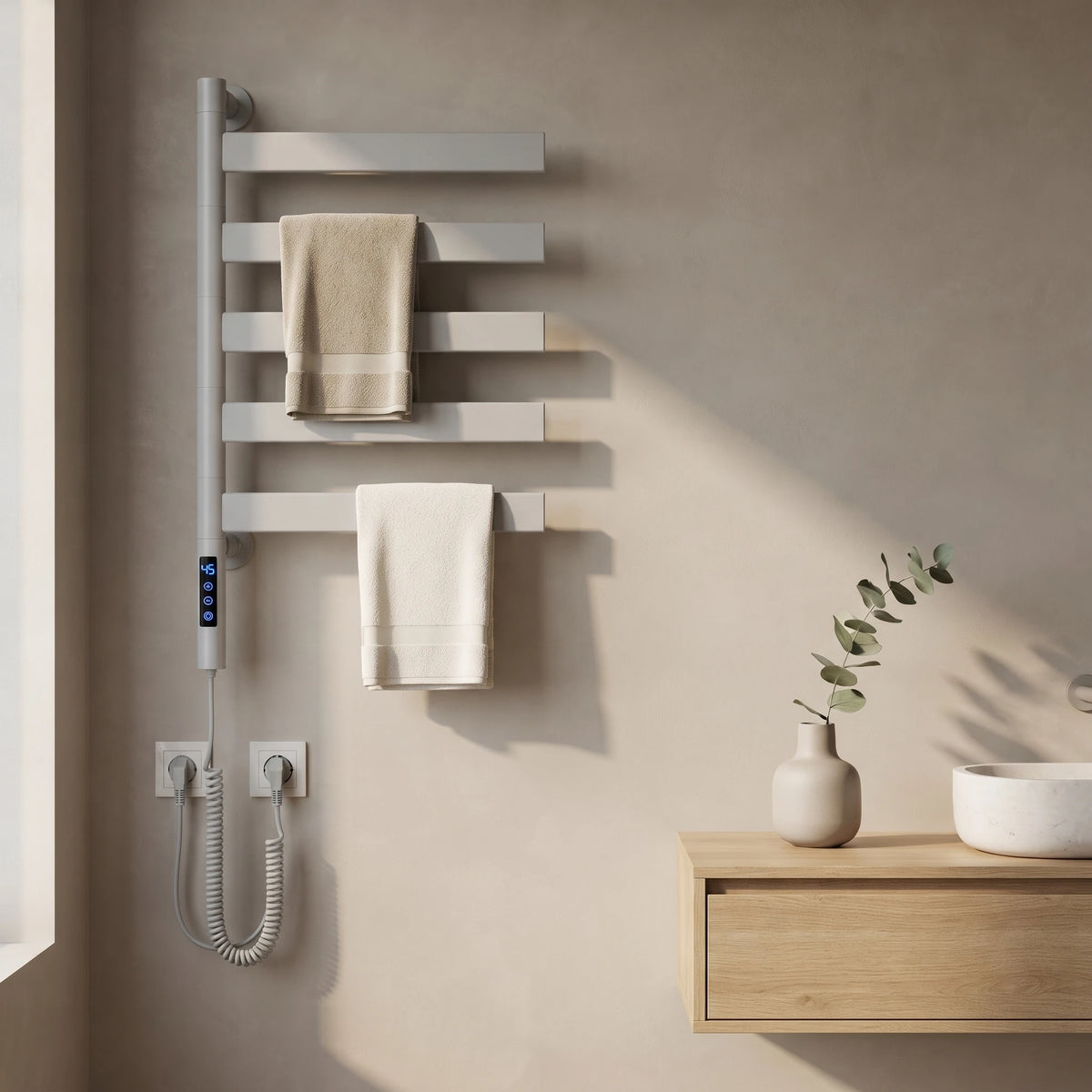 Bainelys SOLSTICE – Sèche-Serviette Électrique 5 Barres Premium