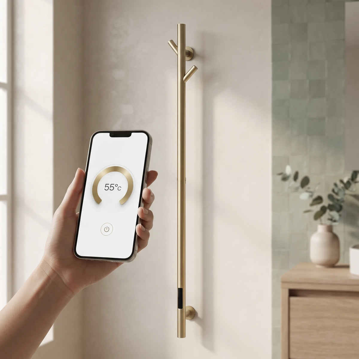 Bainelys VESPA – Sèche-Serviette Électrique Vertical Connecté 1,5m