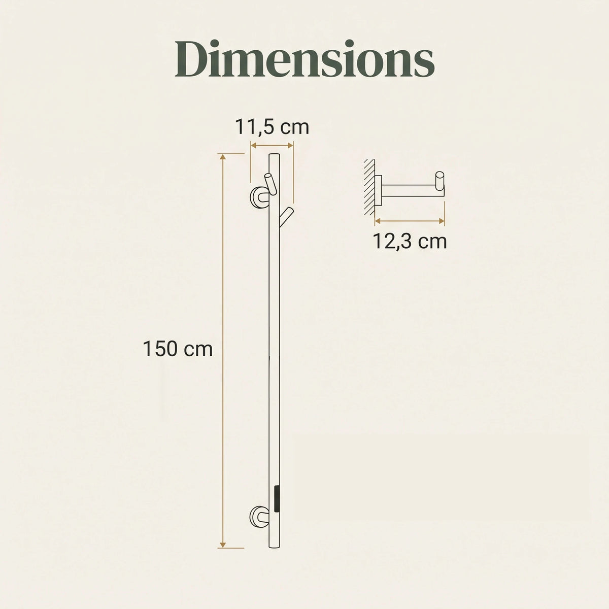Bainelys VESPA – Sèche-Serviette Électrique Vertical Connecté 1,5m
